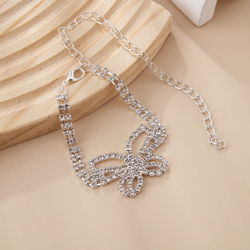 Full Diamond Butterfly Anklet Women Accessories