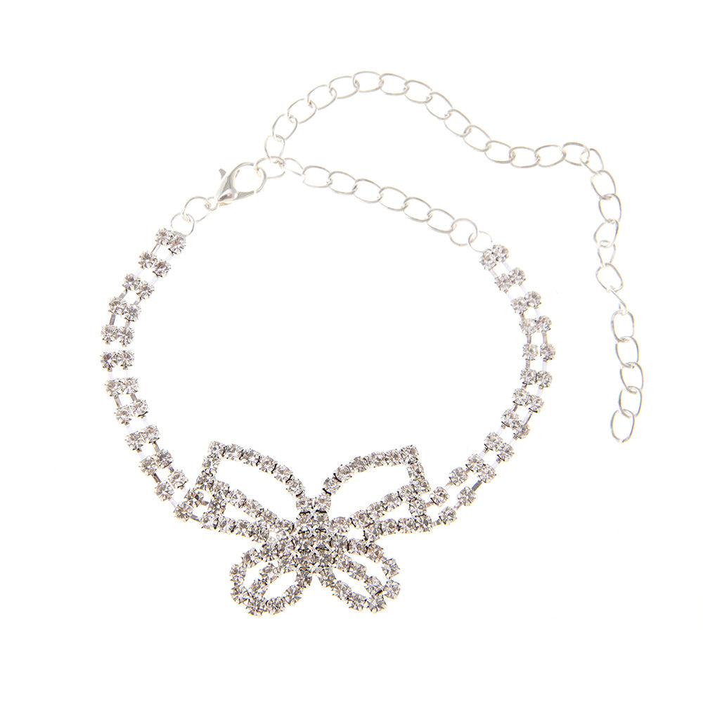 Full Diamond Butterfly Anklet Women Accessories