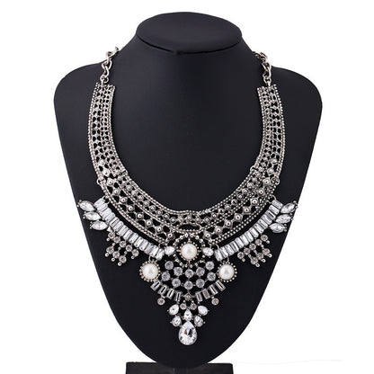 Women Diamond Jewelry Geometric Necklace