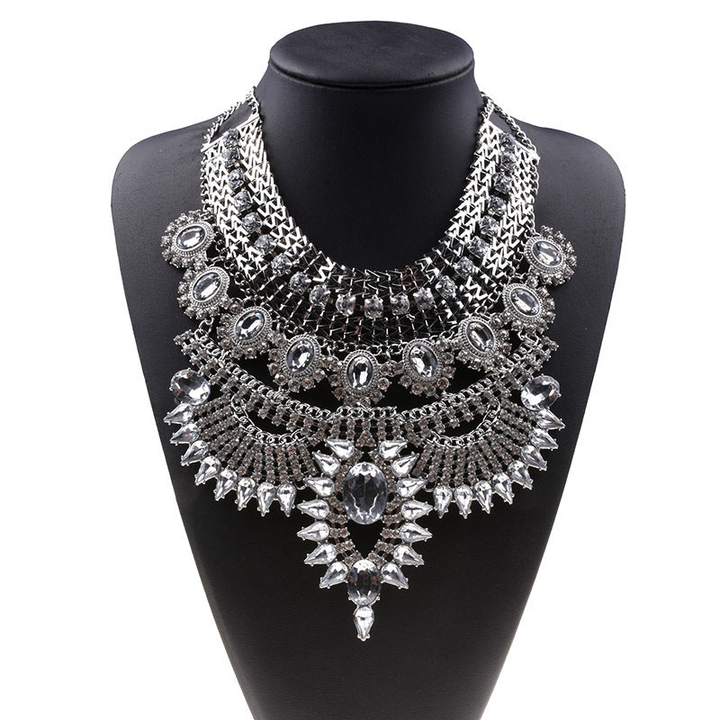 Women Diamond Jewelry Geometric Necklace