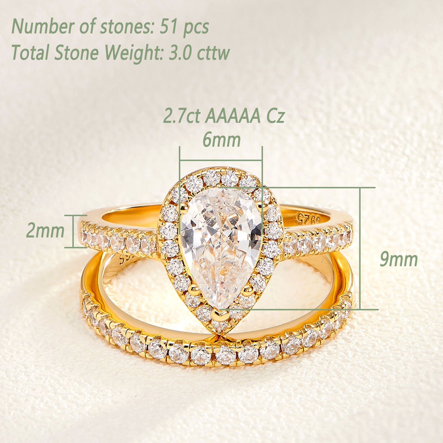 Engagement Gold Wedding Rings for Women