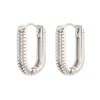 Stainless Steel Rectangular Ear Clip Women Earring Accessories