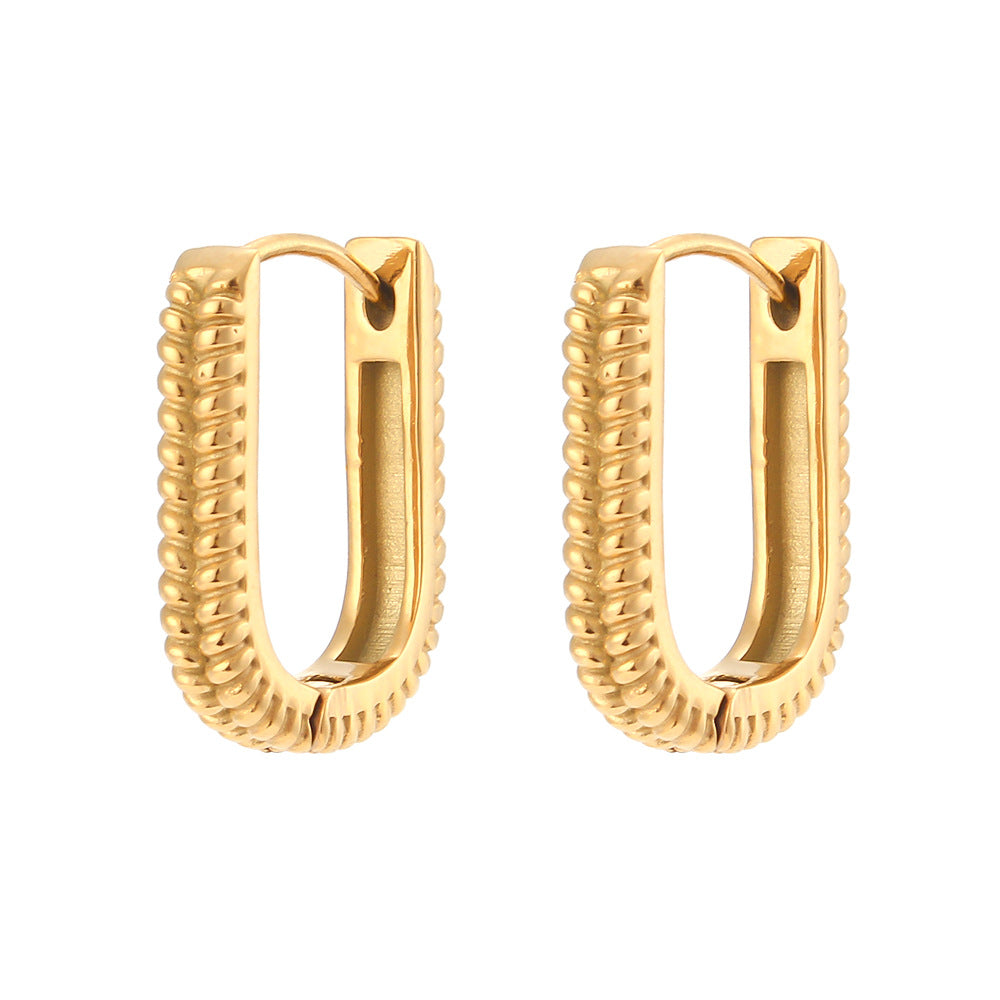 Stainless Steel Rectangular Ear Clip Women Earring Accessories