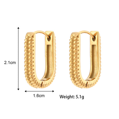 Stainless Steel Rectangular Ear Clip Women Earring Accessories