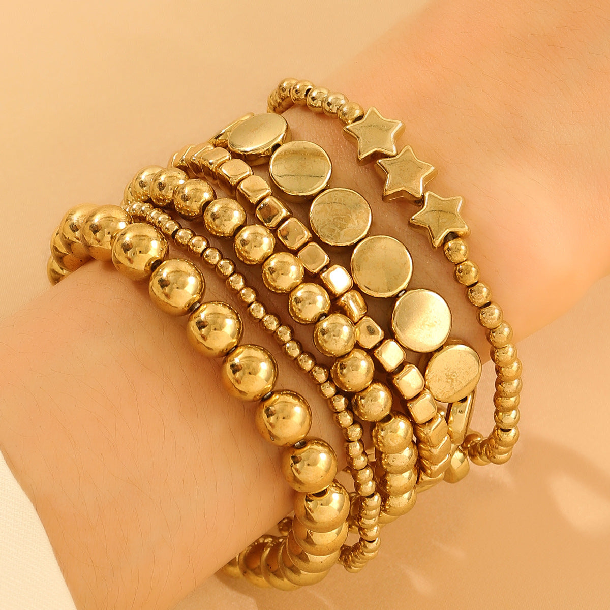 Gold Beaded Bracelet Accessory