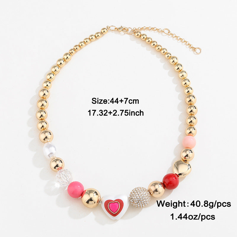 Heart Pearl Necklace and Bracelet