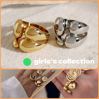 Gold And Sliver Ring For Women